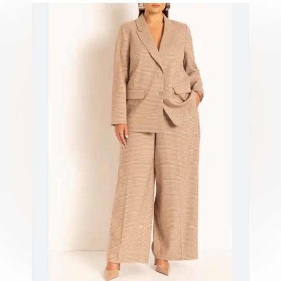 Eloquii brown beige pants suit size 14 new